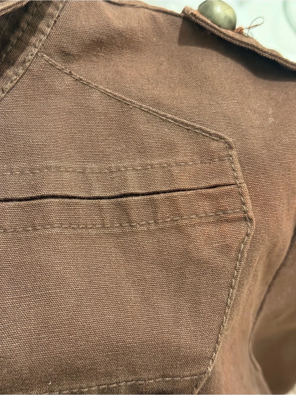 Atmosphere Brown Military-Style Buttoned Jacket - Picture 5 of 5